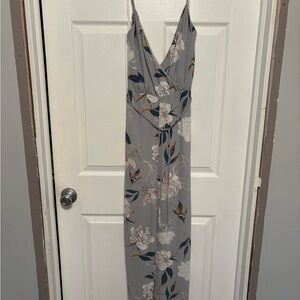 Floral Gray spaghetti strap jumper-one piece